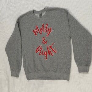 Gildan Gray Crewneck Sweater with Red Script